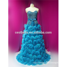 new hot-sale gorgeous high-quality blue MUSLIM evening dress muslim bridal dress